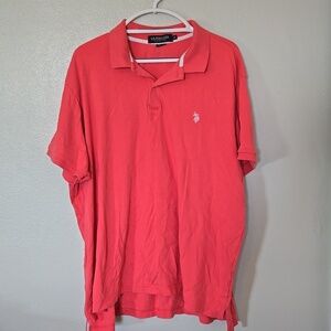 US Polo Assn | Salmon Pink Polo Shirt Size 3XL
